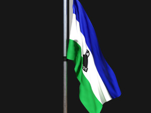 Flag of lesotho 02 Model 3D