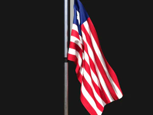 Flag of liberia 02 3D Model