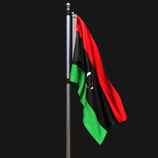 Flag of libya 02 Modèle 3D .c4d .max .obj .3ds .fbx .stl .blend 