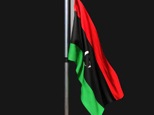 Flaga Libii 02 Model 3D