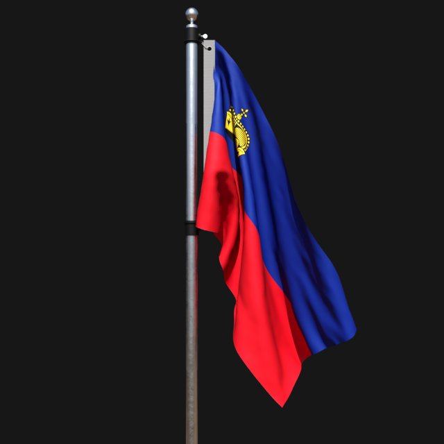 Flag of liechtenstein 02 3Dモデル .c4d .max .obj .3ds .fbx .stl .blend 