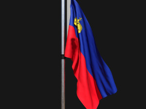 Flag of liechtenstein 02 3D Model