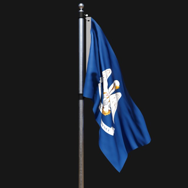 Flag of louisiana 02 3D 모델 .c4d .max .obj .3ds .fbx .stl .blend 