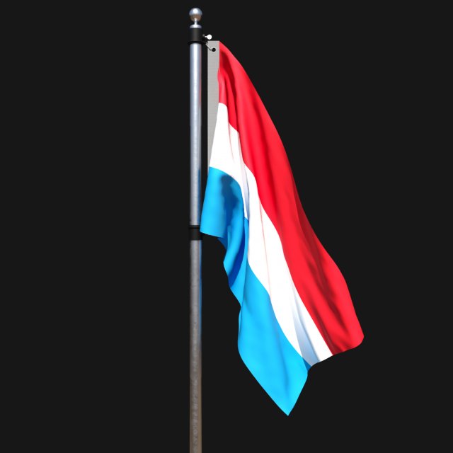 Flag of luxembourg 02 3D Model .c4d .max .obj .3ds .fbx .stl .blend 