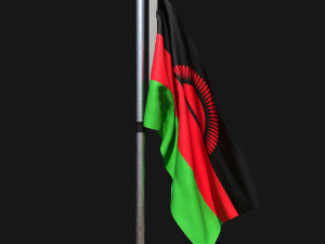 Flag of malawi 02 3D Model
