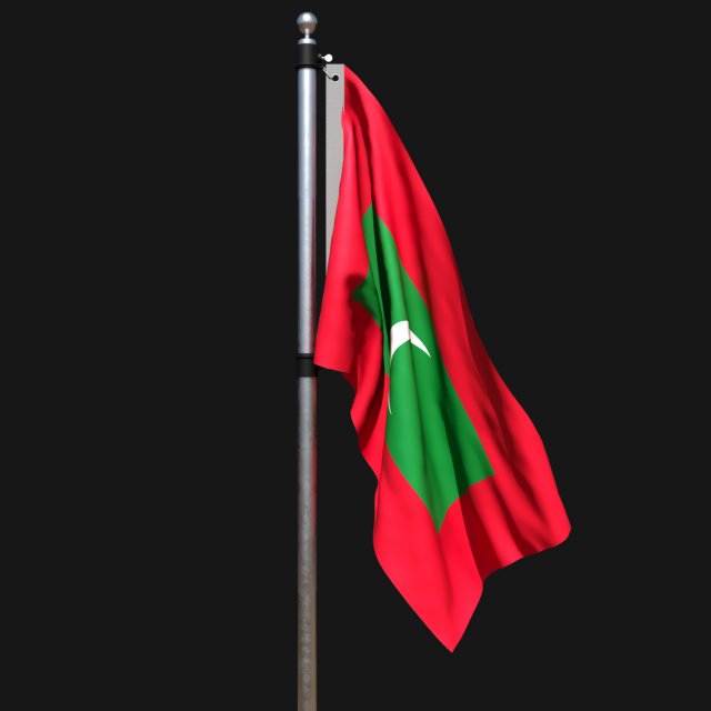 Flag of maldives 02 3Dモデル .c4d .max .obj .3ds .fbx .stl .blend