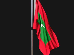 Bandiera delle maldive 02 Modello 3D