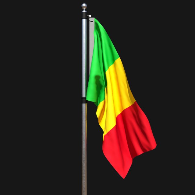 Flag of mali 02 3D 모델 .c4d .max .obj .3ds .fbx .stl .blend 