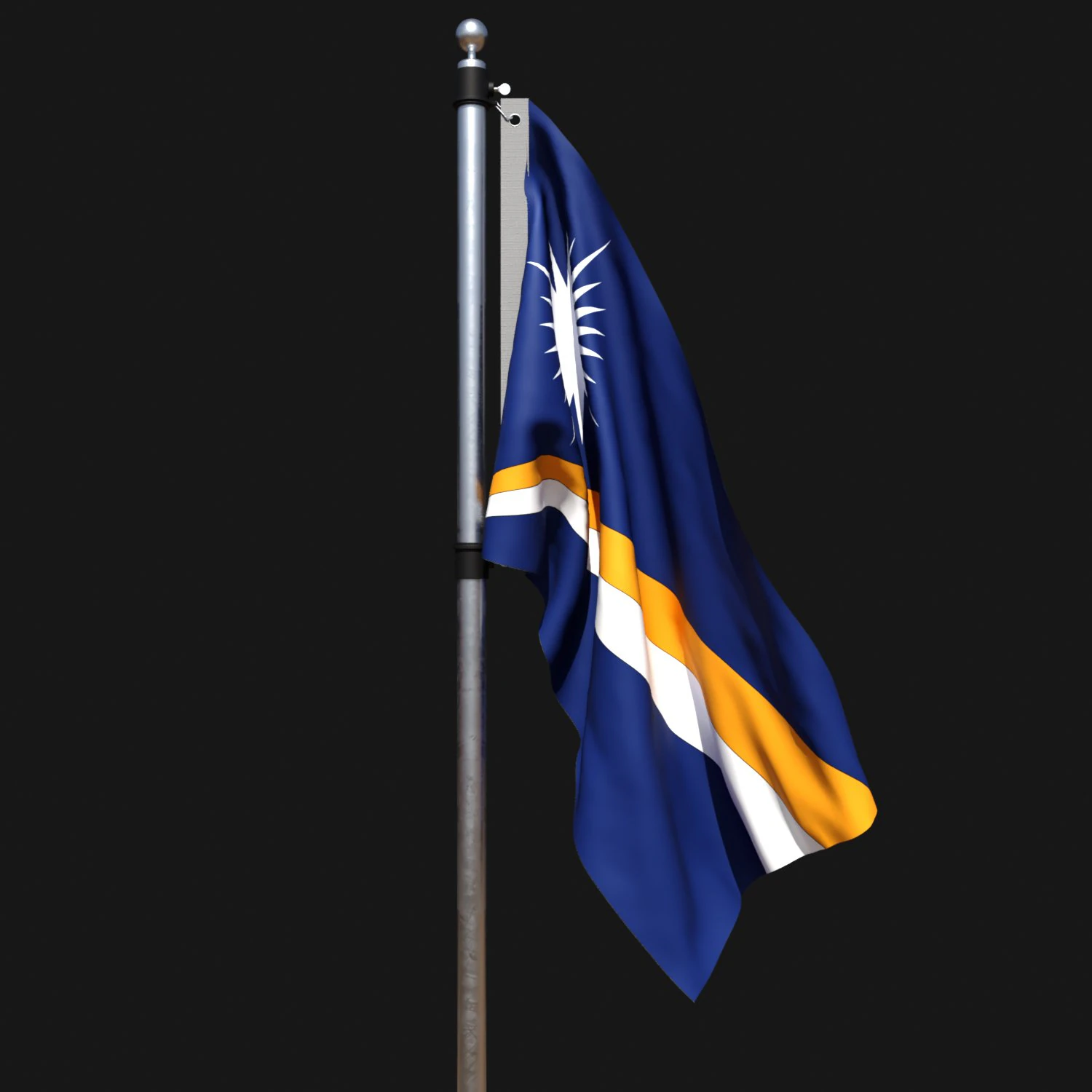 Flag of marshall 02 3D Model .c4d .max .obj .3ds .fbx .stl .blend 