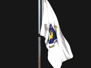 Bendera Massachusetts 02 Model 3D