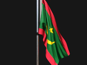 Bandera de mauritania 02 Modelo 3D
