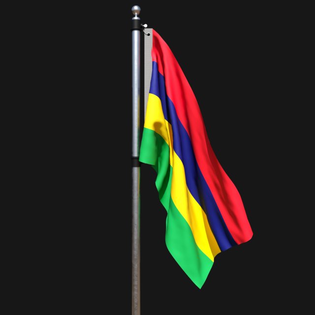 Flag of mauritius 02 3D मॉडल .c4d .max .obj .3ds .fbx .stl .blend 