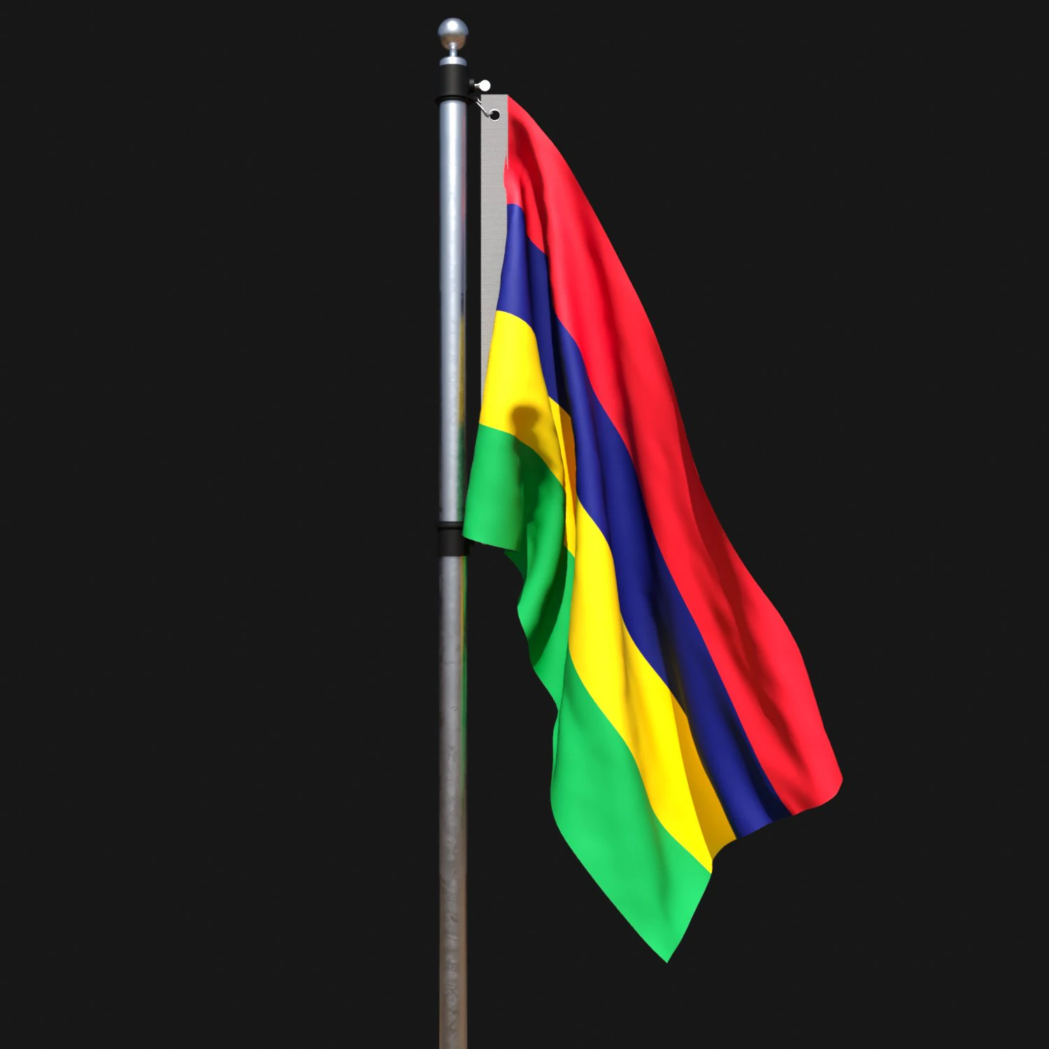 Flag of mauritius 02 3D Model .c4d .max .obj .3ds .fbx .stl .blend 