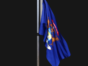 Flag of michigan 02 3D 모델