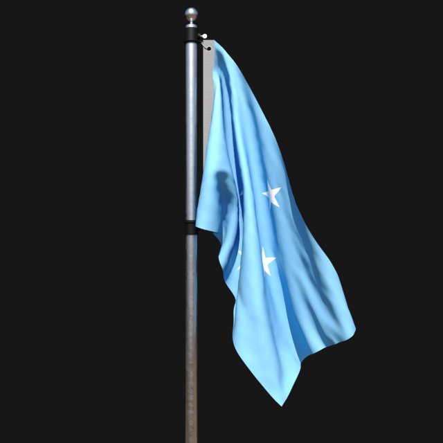 Flag of micronesia 02 3D 모델 .c4d .max .obj .3ds .fbx .stl .blend 