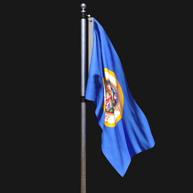 Flag of minnesota 02 3D मॉडल .c4d .max .obj .3ds .fbx .stl .blend