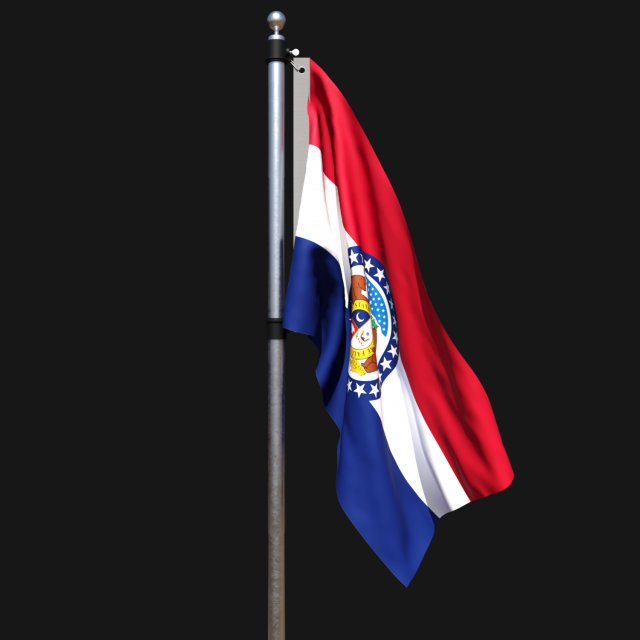 Flag of missouri 02 3Dモデル .c4d .max .obj .3ds .fbx .stl .blend 