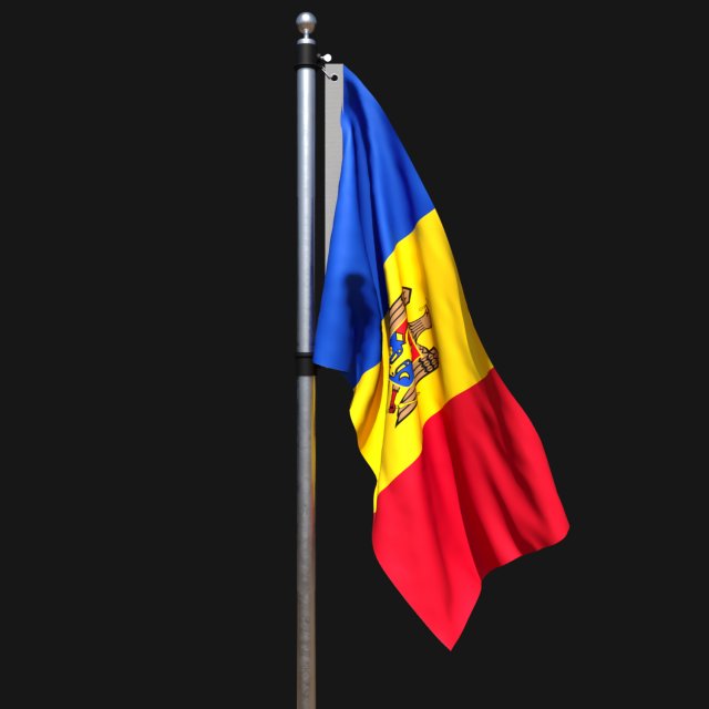 Flag of moldova 02 Modelo 3D .c4d .max .obj .3ds .fbx .stl .blend 
