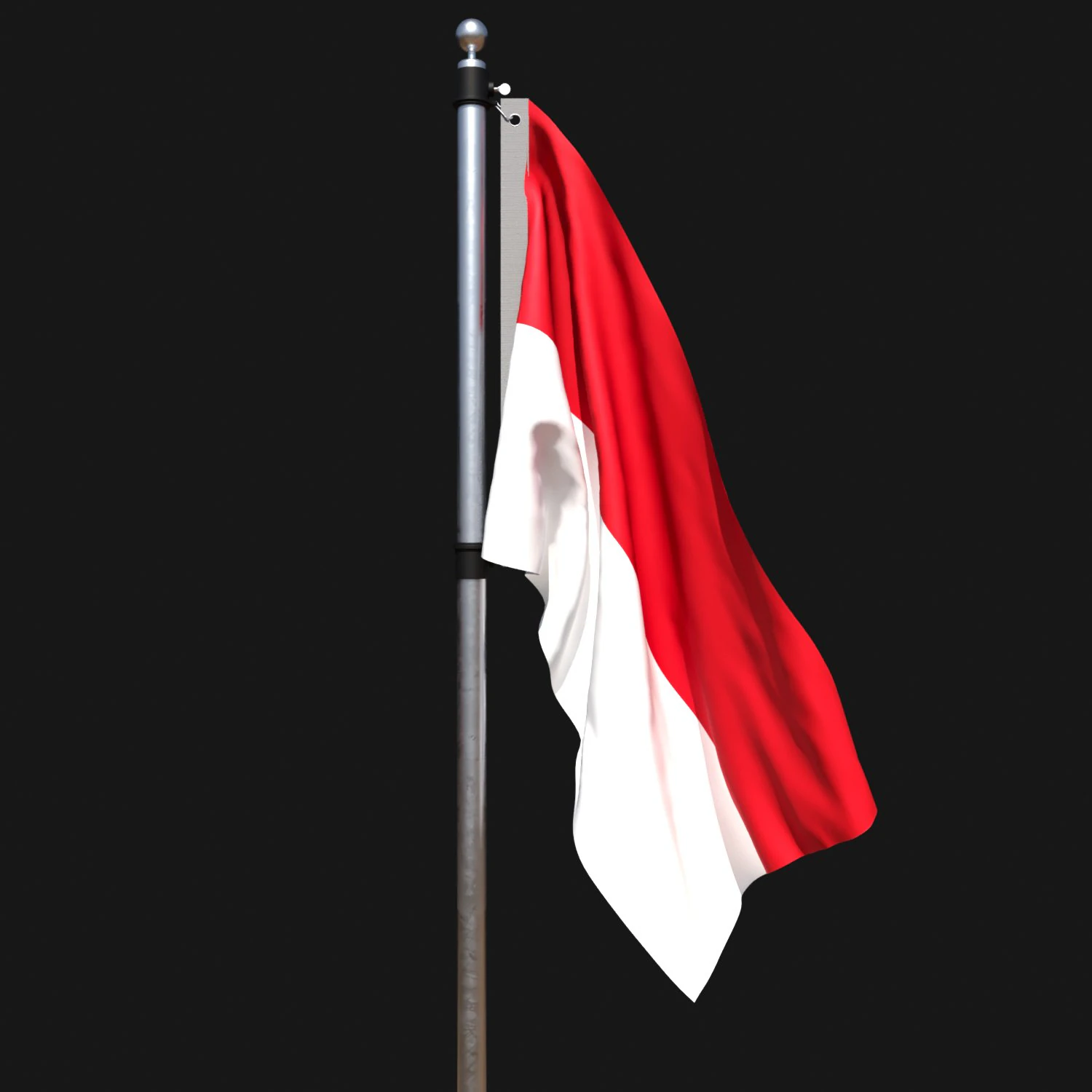 Flag of monaco 02 3D Model .c4d .max .obj .3ds .fbx .stl .blend