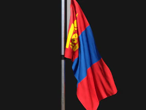 Vlag van Mongoli&euml; 02 3D Model