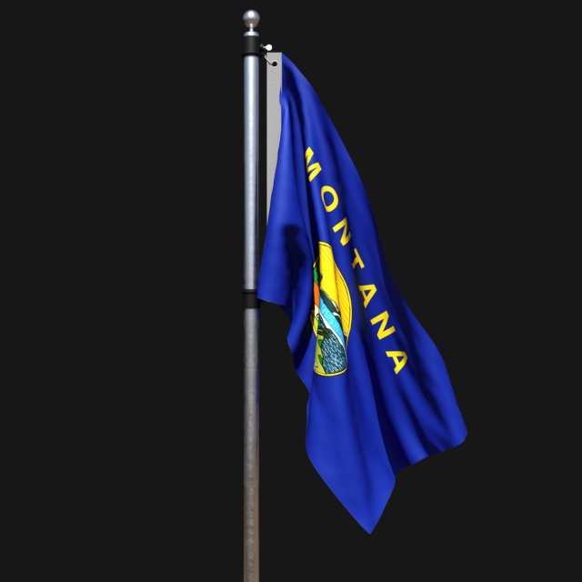 Flag of montana 02 3D Model .c4d .max .obj .3ds .fbx .stl .blend 