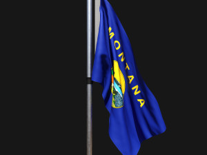 Flag of montana 02 3D Model