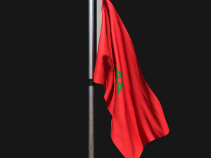 Flag of morocco 02 Model 3D