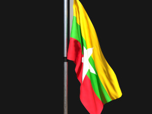 Flag of myanmar 02 3D Модель