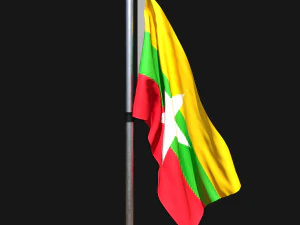 म्यांमार का ध्वज 02 3D मॉडल