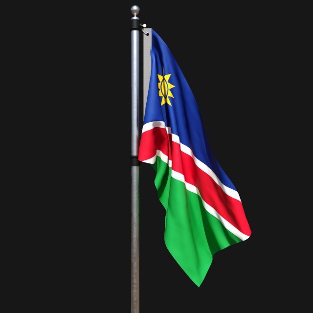 Flag of namibia 02 3D 模型 .c4d .max .obj .3ds .fbx .stl .blend 