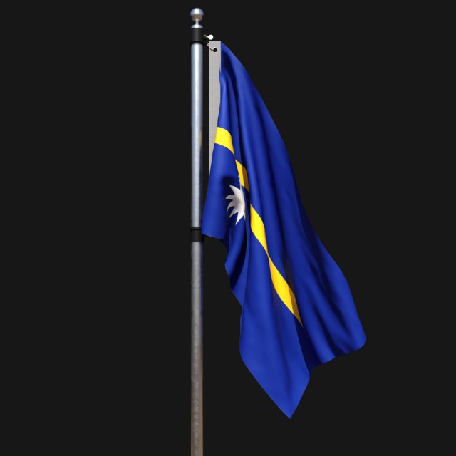 Flag of nauru 02 3D Model .c4d .max .obj .3ds .fbx .stl .blend