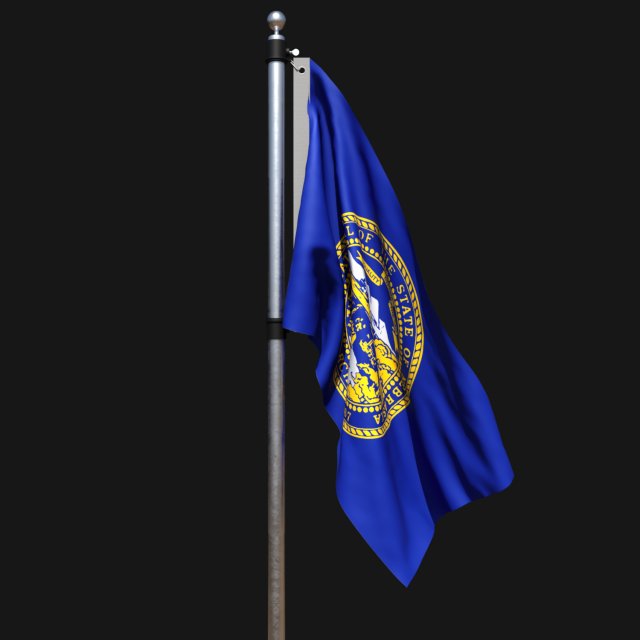 Flag of nebraska 02 Modelo 3D .c4d .max .obj .3ds .fbx .stl .blend 