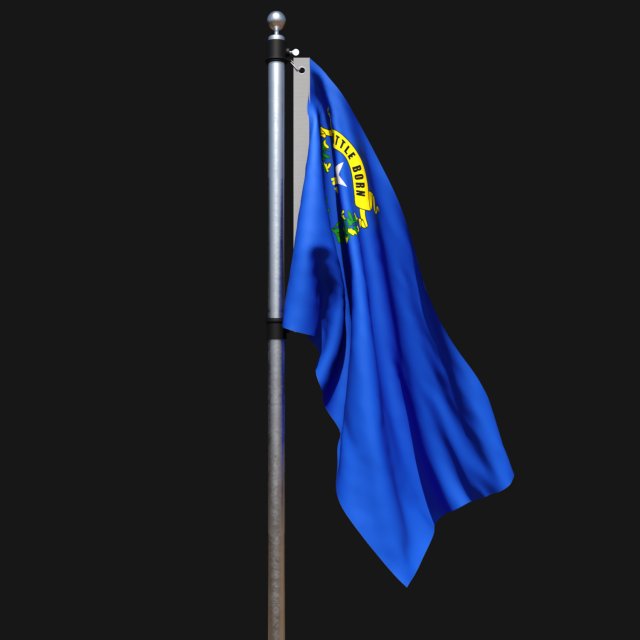 Flag of nevada 02 3D 모델 .c4d .max .obj .3ds .fbx .stl .blend 