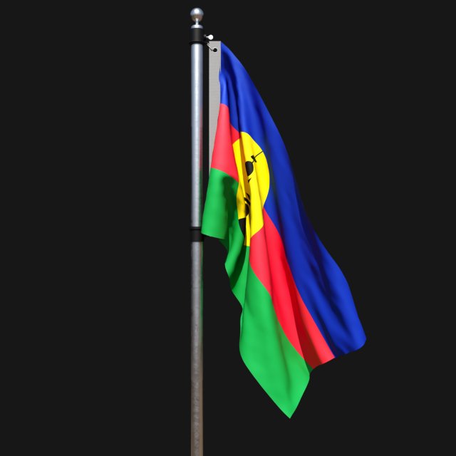 Flag of new caledonia 02 3D मॉडल .c4d .max .obj .3ds .fbx .stl .blend 