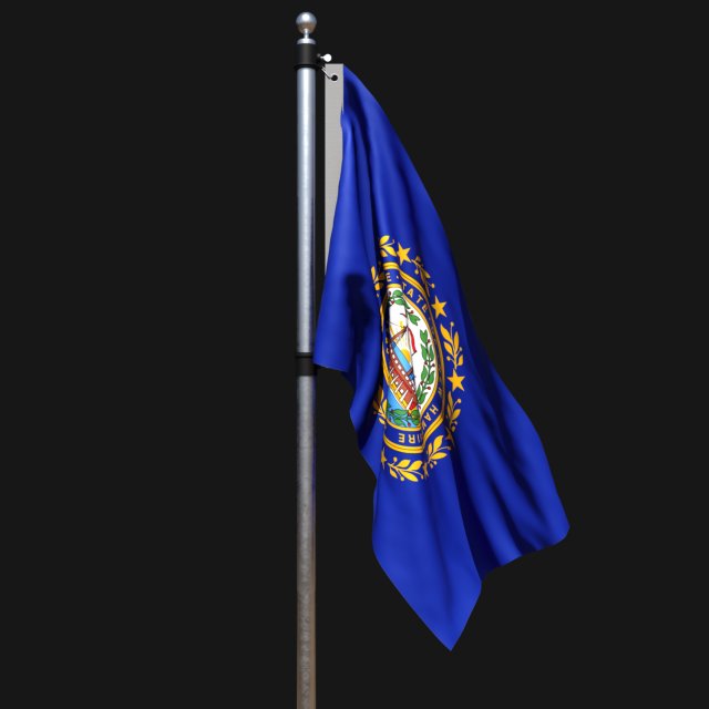 Flag of new hampshire 02 3D Model .c4d .max .obj .3ds .fbx .stl .blend 
