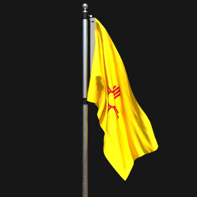 Flag of new mexico 02 3D मॉडल .c4d .max .obj .3ds .fbx .stl .blend