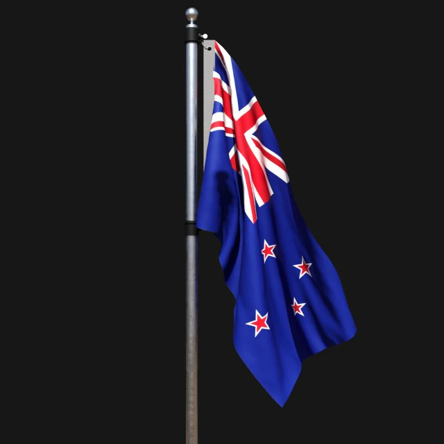 Flag of new zealand 02 3D Model .c4d .max .obj .3ds .fbx .stl .blend