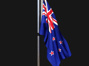 Flag of new zealand 02 Model 3D