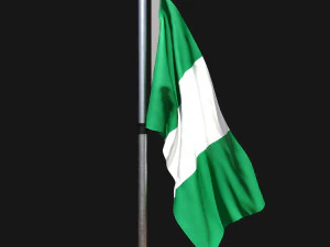 Flagge Nigerias 02 3D Modell