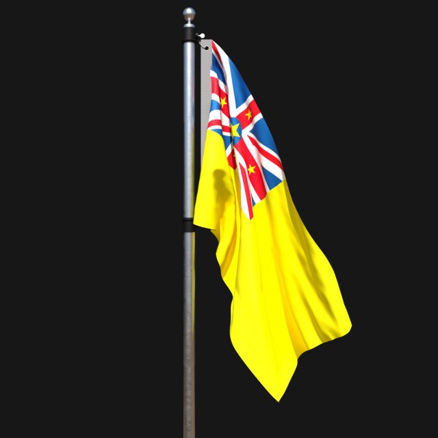 Flag of niue 02 Modelo 3D .c4d .max .obj .3ds .fbx .stl .blend 