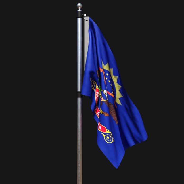 Flag of north dakota 02 Model 3D .c4d .max .obj .3ds .fbx .stl .blend 