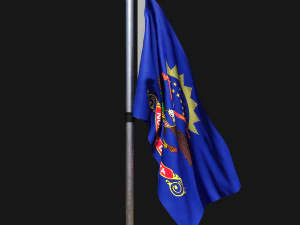 Bandera de dakota del norte 02 Modelo 3D