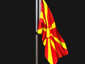 Bandeira da Maced&ocirc;nia do Norte 02 Modelo 3D