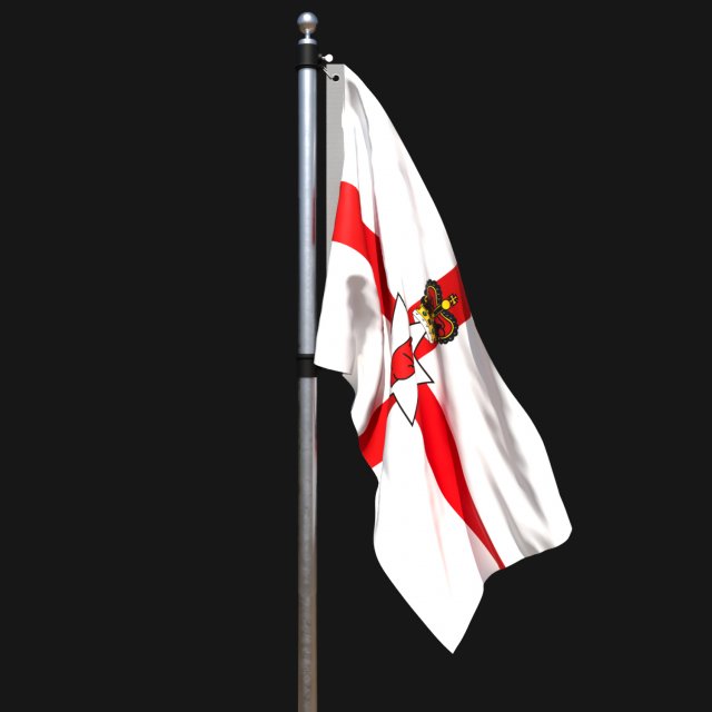 Flag of northern ireland 02 3D Modell .c4d .max .obj .3ds .fbx .stl .blend