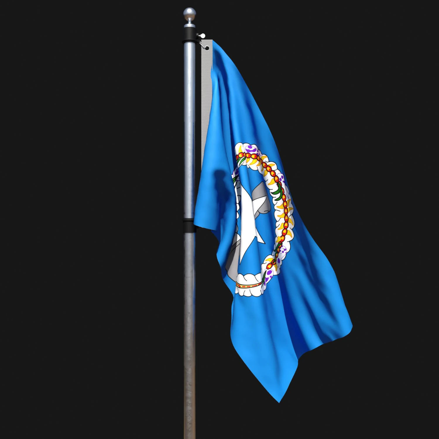 Flag of northern mariana 02 3D Model .c4d .max .obj .3ds .fbx .stl .blend 