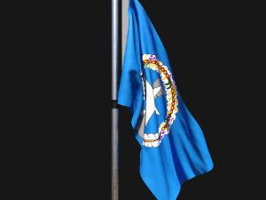 Drapeau des Mariannes du Nord 02 Modèle 3D