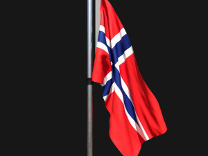 Flag of norway 02 3D-Modell
