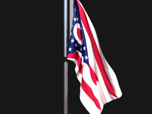 Flag of ohio 02 3D Model