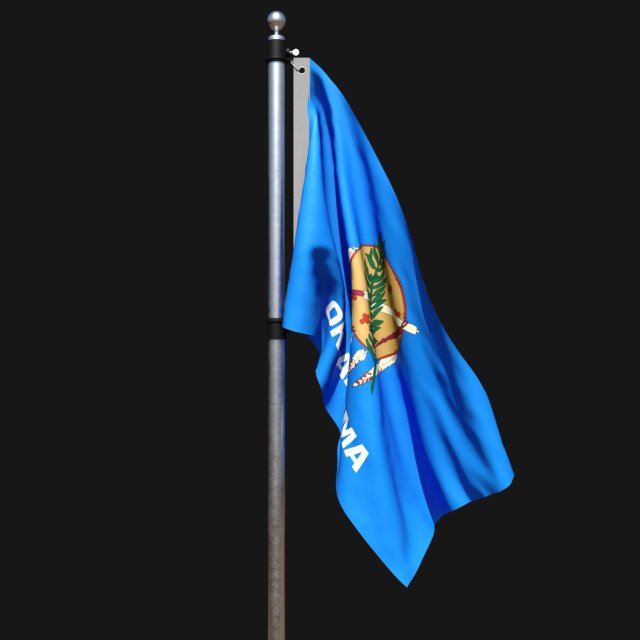 Flag of oklahoma 02 3D Model .c4d .max .obj .3ds .fbx .stl .blend 