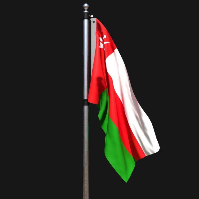 Flag of oman 02 Model 3D .c4d .max .obj .3ds .fbx .stl .blend 